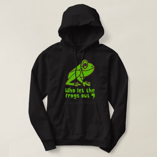 WER DIE FROGS AUS lustigem Froschpuff LIESS Hoodie (Design vorne)