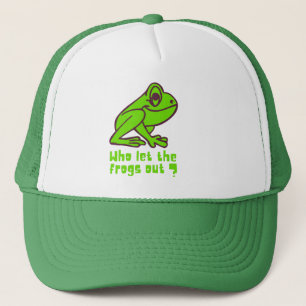 WER DIE FROGS AUS lustigem Froschpuff LIESS Truckerkappe