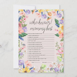Wer die Mama Best Baby Shower Game Card kennt Einladung