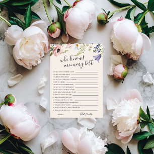 Wer die Mama Best Baby Shower Game Card kennt Einladung