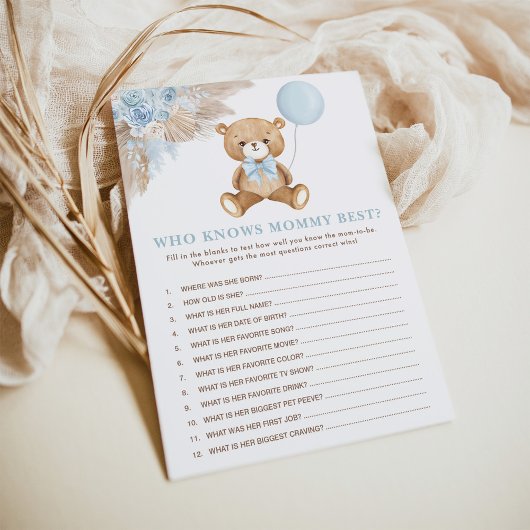 Wer die Mama Best Baby Shower Game Card kennt Einladung