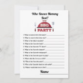 Wer die Mama Best GRILLEN Baby Shower Game Card ke Einladung (Vorderseite)