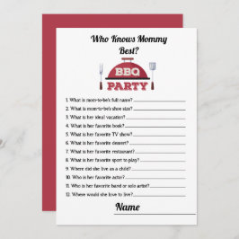 Wer die Mama Best GRILLEN Baby Shower Game Card ke Einladung