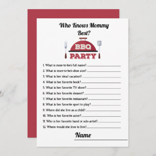 Wer die Mama Best GRILLEN Baby Shower Game Card ke Einladung