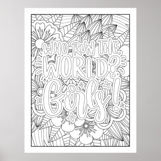 Wer die Welt führt Mädchen Farbe es selbst. Poster (Vorne)