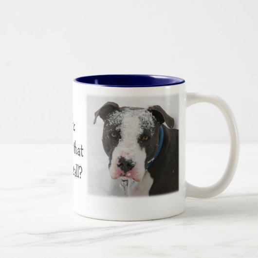 Wer diesen Schneeball warf Zweifarbige Tasse (Rechts)