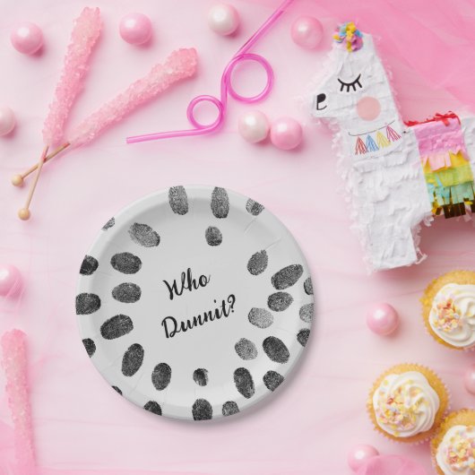 "Wer Dunnit?" Birthday Murder Mystery Pappteller (Party)