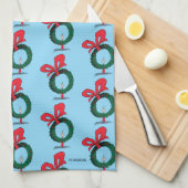 Wer durch den Weihnachtskranz schaut Geschirrtuch (Viertel Falte)