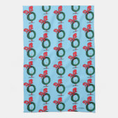 Wer durch den Weihnachtskranz schaut Geschirrtuch (Vertikal)