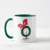 Wer durch den Weihnachtskranz schaut Tasse (Links)
