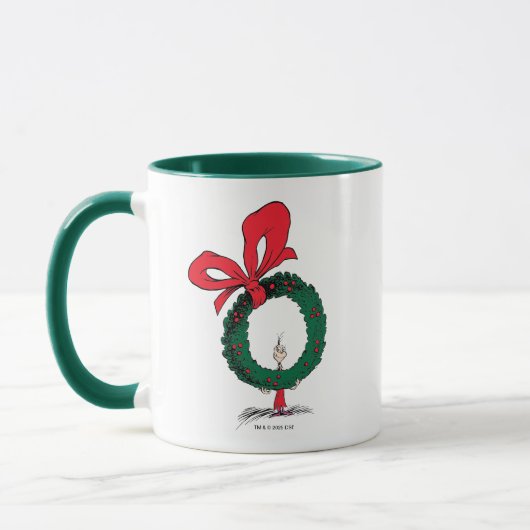 Wer durch den Weihnachtskranz schaut Tasse (Links)