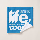 Wer ein Leben rette Badhandtuch Set (Waschlappen)