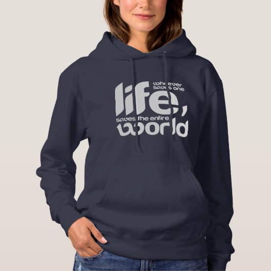 Wer ein Leben rette Hoodie (Vorderseite)