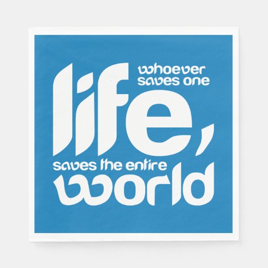 Wer ein Leben rette Serviette (Vorderseite)