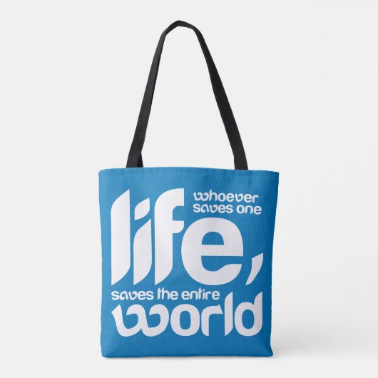 Wer ein Leben rette Tasche (Rückseite)