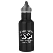 Wer eine Ehefrau findet, findet eine gute Sache Edelstahlflasche (Links)