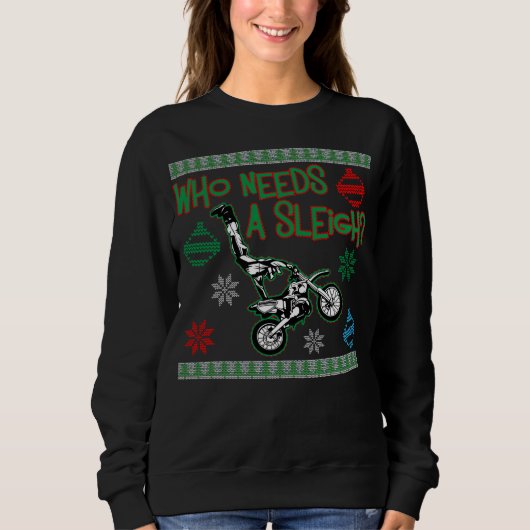Wer eine Pferdeschlitten Dirtbike Sweatshirt (Vorderseite)