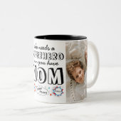 Wer einen Superhelden braucht, wenn man Mama hat Zweifarbige Tasse (VorderseiteRechts)