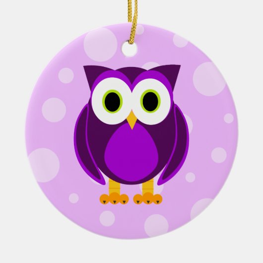 Wer? Frau Purple Owl Keramikornament (Vorne)