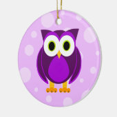 Wer? Frau Purple Owl Keramikornament (Links)