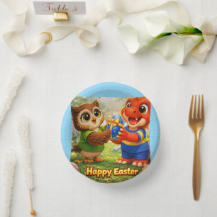 Wer frohe Ostern Kinder Feiertag Papier Schüsseln Pappteller