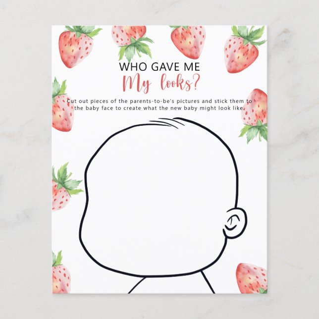 Wer gab mir mein Aussehen-Baby-Duschspiel? (Vorderseite)