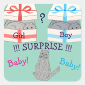 Wer geboren überrascht Baby Quadratischer Aufkleber (Vorderseite)