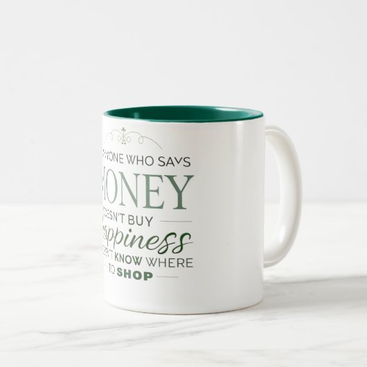 Wer Geld sagt, kauft kein Glück Zweifarbige Tasse (VorderseiteRechts)