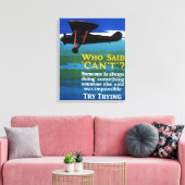 Wer gesagt hat, kann nicht - versuchen Sie es zu v Leinwanddruck (Insitu (Wohnzimmer))