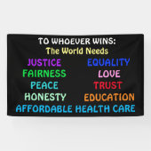 Wer gewinnt, der braucht Gerechtigkeit, Frieden Banner (Horizontal)