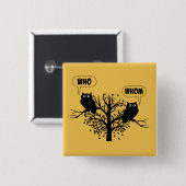 Wer Grammar Owls English Style Spaß Button (Vorne & Hinten)