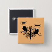 Wer Grammar Owls English Style Spaß Button (Vorne & Hinten)