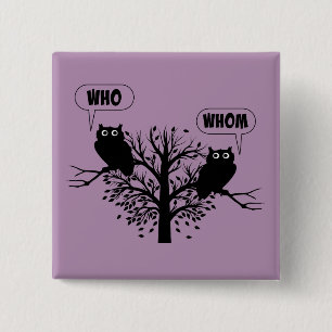 Wer Grammar Owls English Style Spaß Button