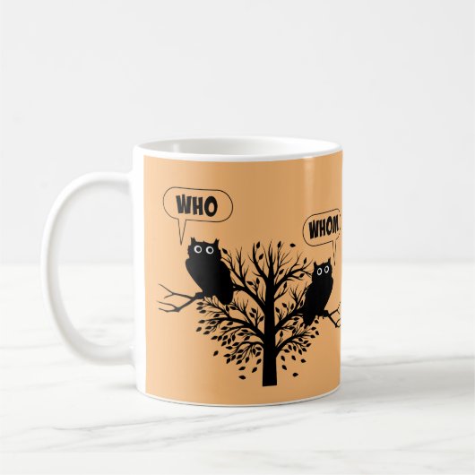 Wer Grammar Owls English Style Spaß Kaffeetasse (Links)