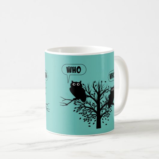 Wer Grammar Owls English Style Spaß Kaffeetasse (VorderseiteRechts)