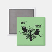 Wer Grammar Owls English Style Spaß Magnet (Vorderseite/Rückseite)