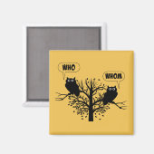 Wer Grammar Owls English Style Spaß Magnet (Vorderseite/Rückseite)