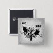 Wer Grammar Spaß Owls Button (Vorne & Hinten)