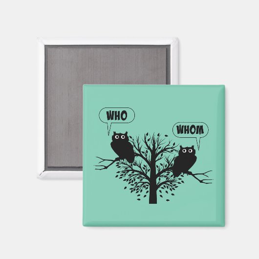 Wer Grammar Spaß Owls Magnet (Vorderseite/Rückseite)