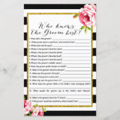 Wer Groom am besten kennt - Brautparty Game (Vorderseite)