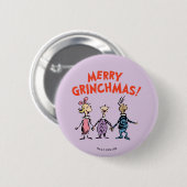 Wer hält Händchen Frohe Grinch Weihnachten Button (Vorne & Hinten)