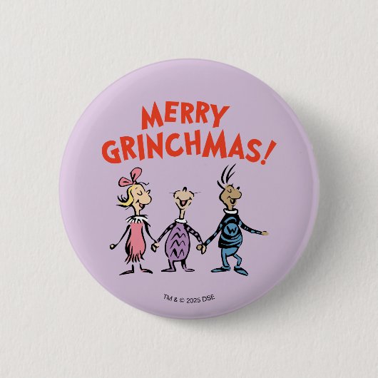 Wer hält Händchen Frohe Grinchmas Button (Vorderseite)