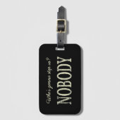 Wer hält uns auf? Niemand Gepäckanhänger (Vorderseite Vertikal)