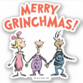 Wer Händchen hält Frohe Grinchmas Aufkleber (Vorderseite)
