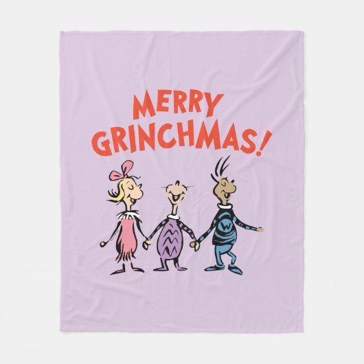 Wer Händchen hält, frohe Grinchmas Fleecedecke (Vorderseite)
