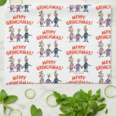 Wer Händchen hält, frohe Grinchmas Geschirrtuch (Gefaltet)