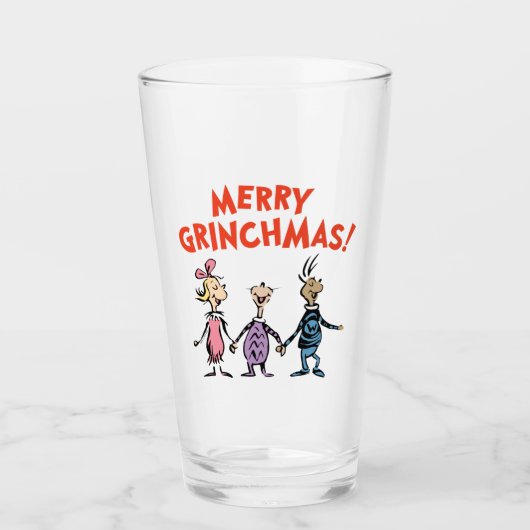 Wer Händchen hält, frohe Grinchmas Glas (Vorderseite)