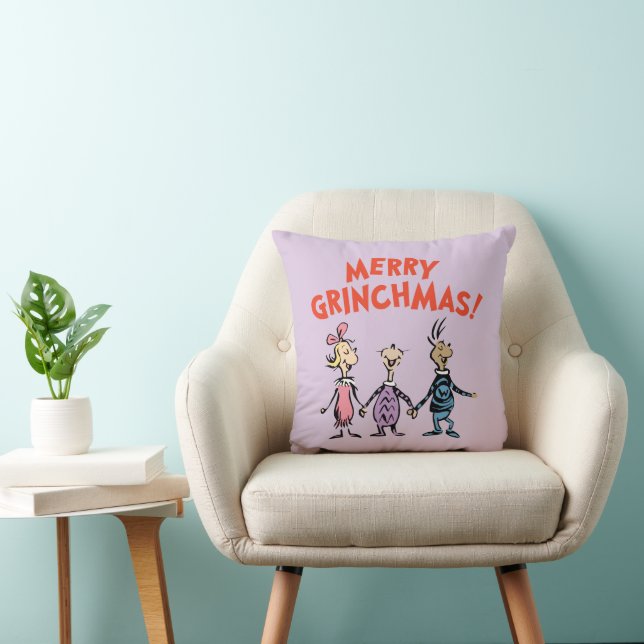 Wer Händchen hält, frohe Grinchmas Kissen (Stuhl )