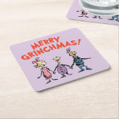 Wer Händchen hält, frohe Grinchmas Rechteckiger Pappuntersetzer (angewinkelt)