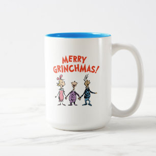 Wer Händchen hält, frohe Grinchmas Zweifarbige Tasse